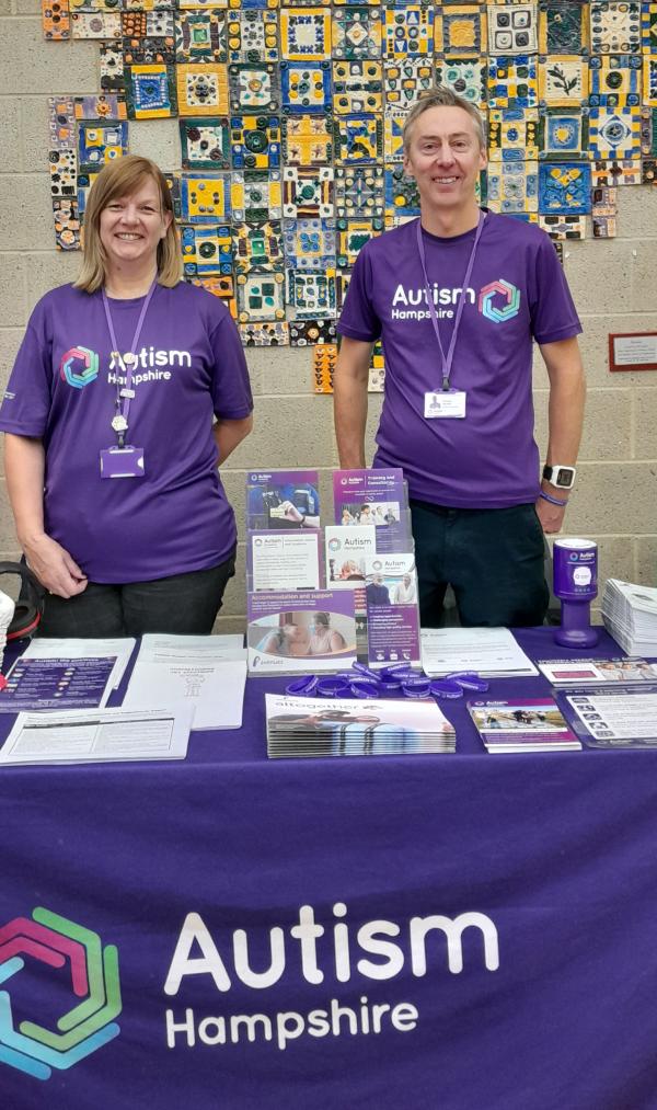 Lisa and Rich, Autism Hampshire colleagues at an event last year